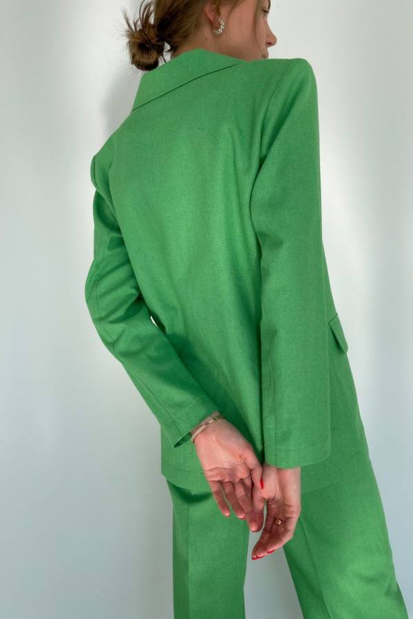 Піджак лляний зеленого кольору 1