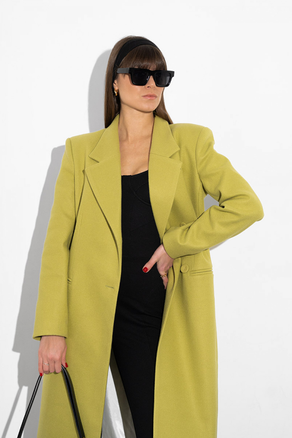 Пальто силуетне оливкового кольору 1