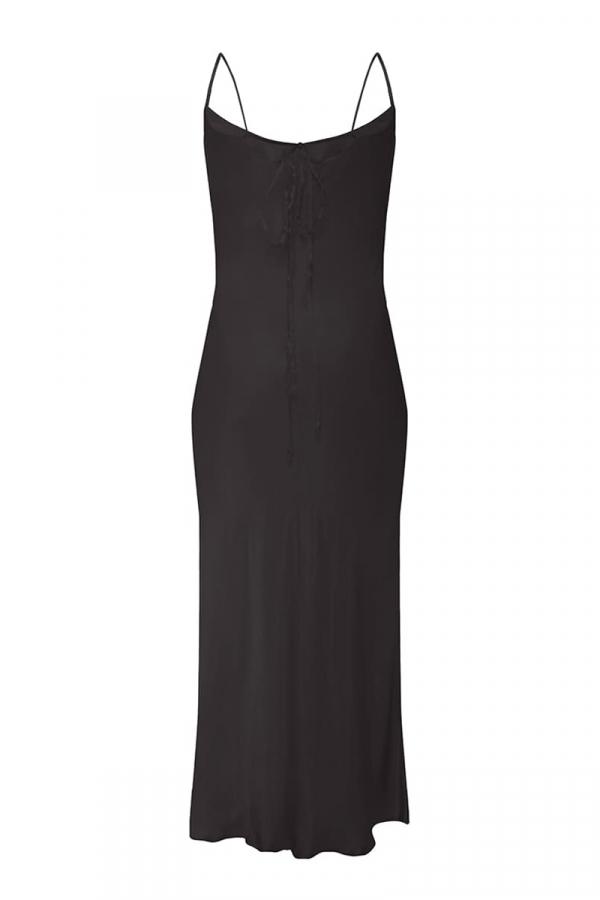 Сукня міді силуетна шовкова чорного кольору 1