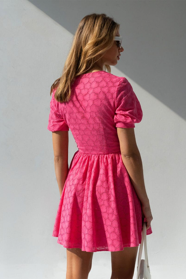 Сукня міні бавовняна рожевого кольору 1