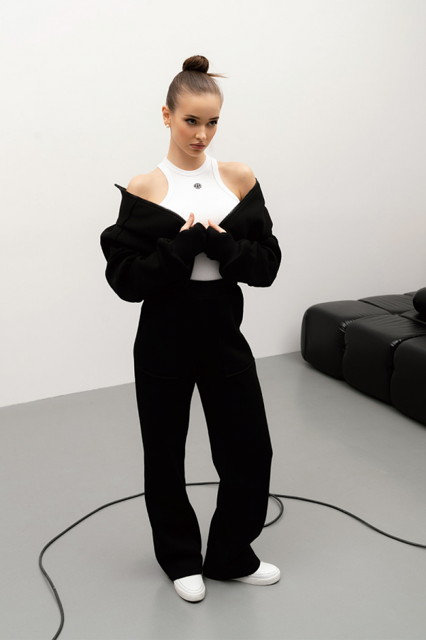 Штани флісові чорного кольору від костюму 1