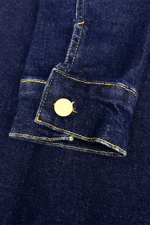 Сорочка джинсова темно-синя силуетного крою 1