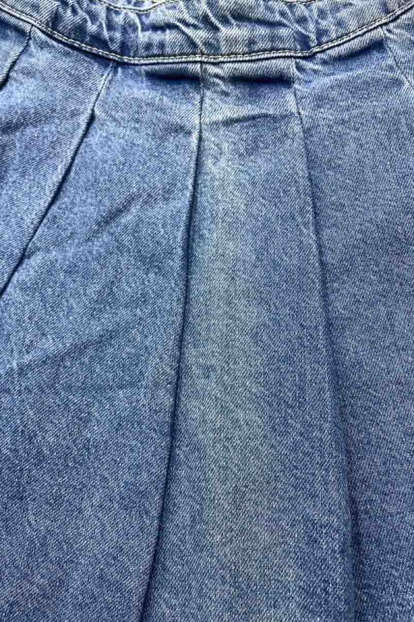 Спідниця міні джинсова блакитна зі складками 1