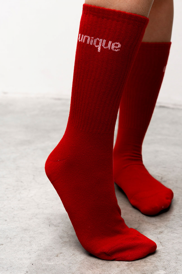Шкарпетки червоного кольору з принтом UNIQUE 1