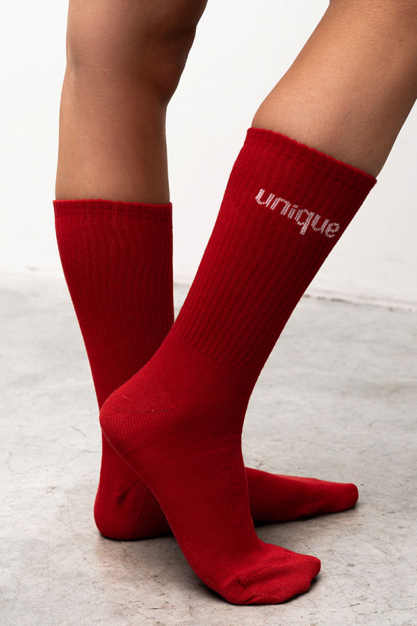 Шкарпетки червоного кольору з принтом UNIQUE 1