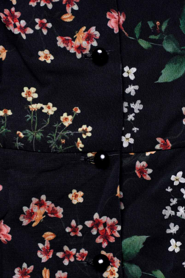 Сукня міні чорна у квітковий принт 1