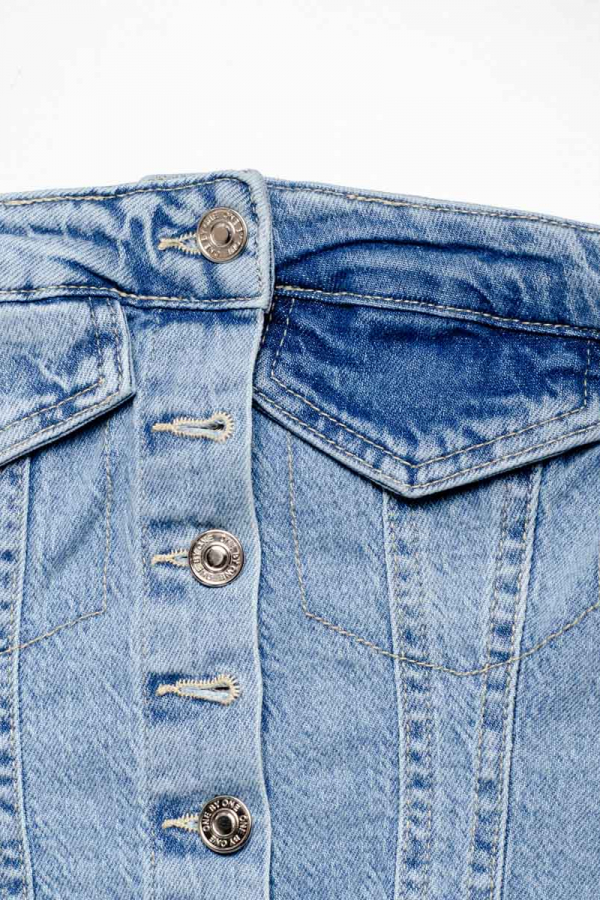 Топ-корсет джинсовий блакитний на ґудзиках 1