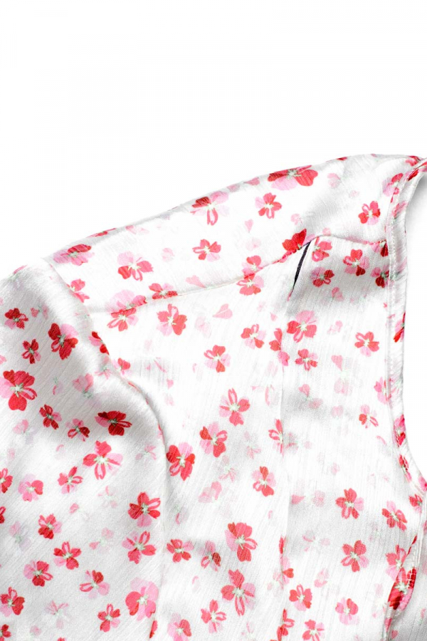 Сукня міні біла в червоні квіти з відкритою спиною 1