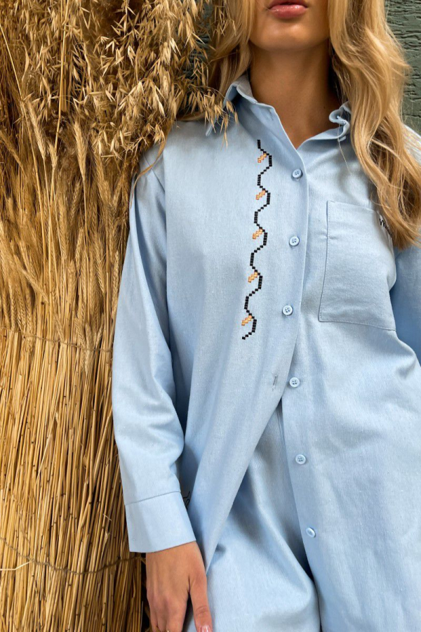 Сорочка блакитного кольору з вишивкою Ethnika 1