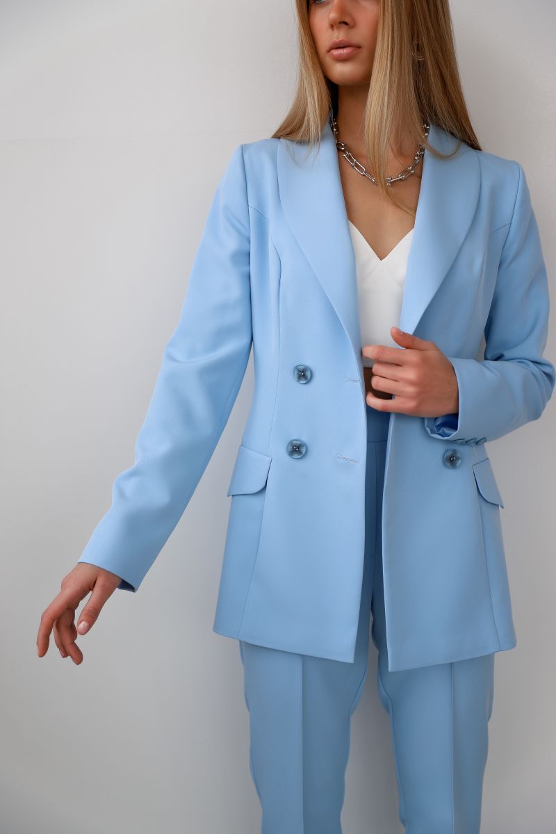 Пиджак от костюма голубого цвета 6