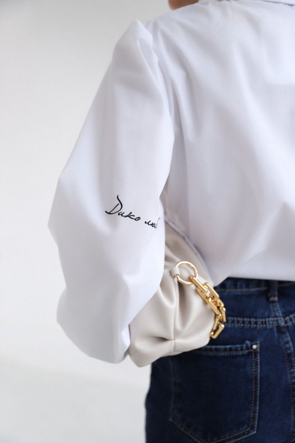 Рубашка белая с принтом "Дико люблю" 10