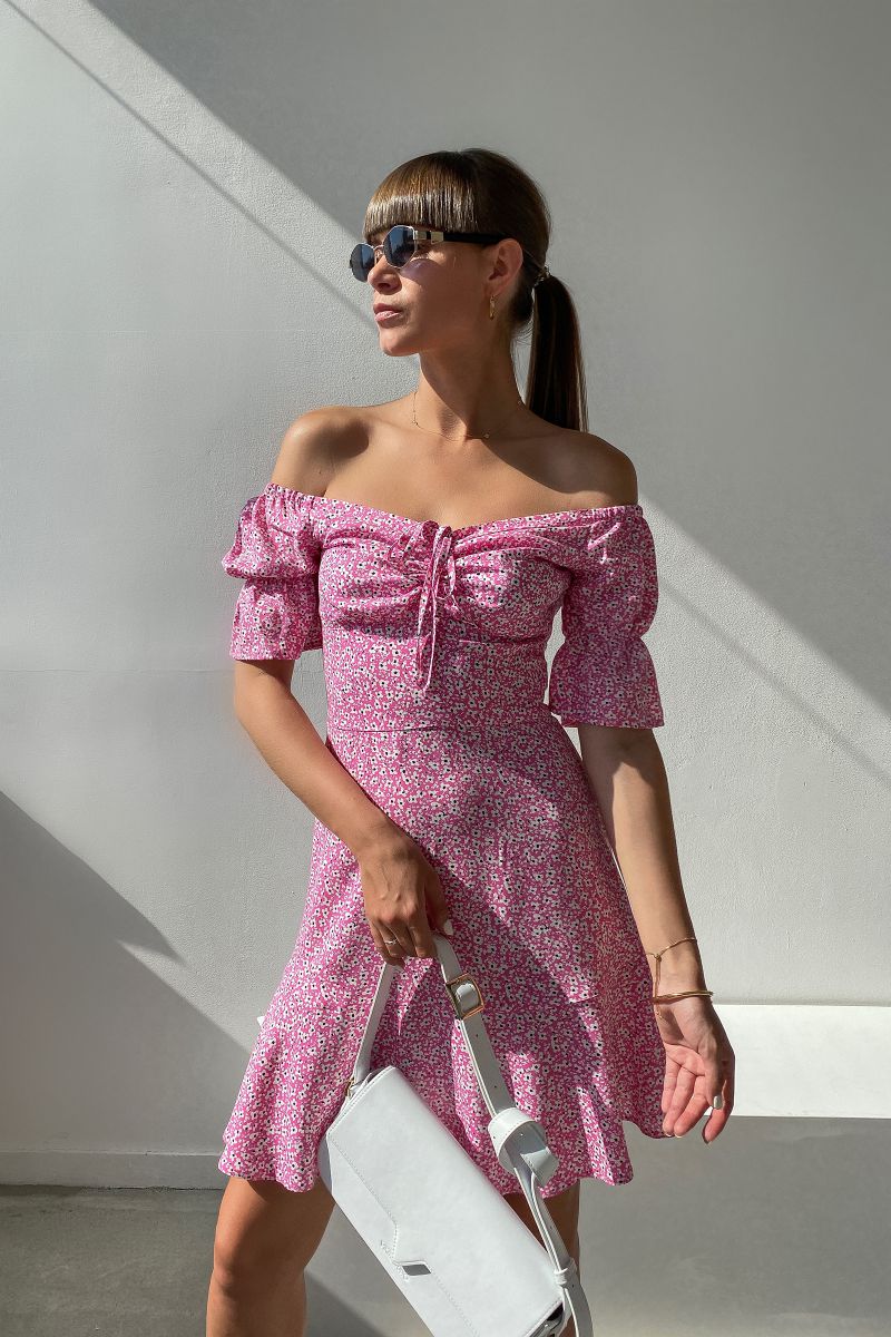 Сукня міні рожева в квітковий принт 10