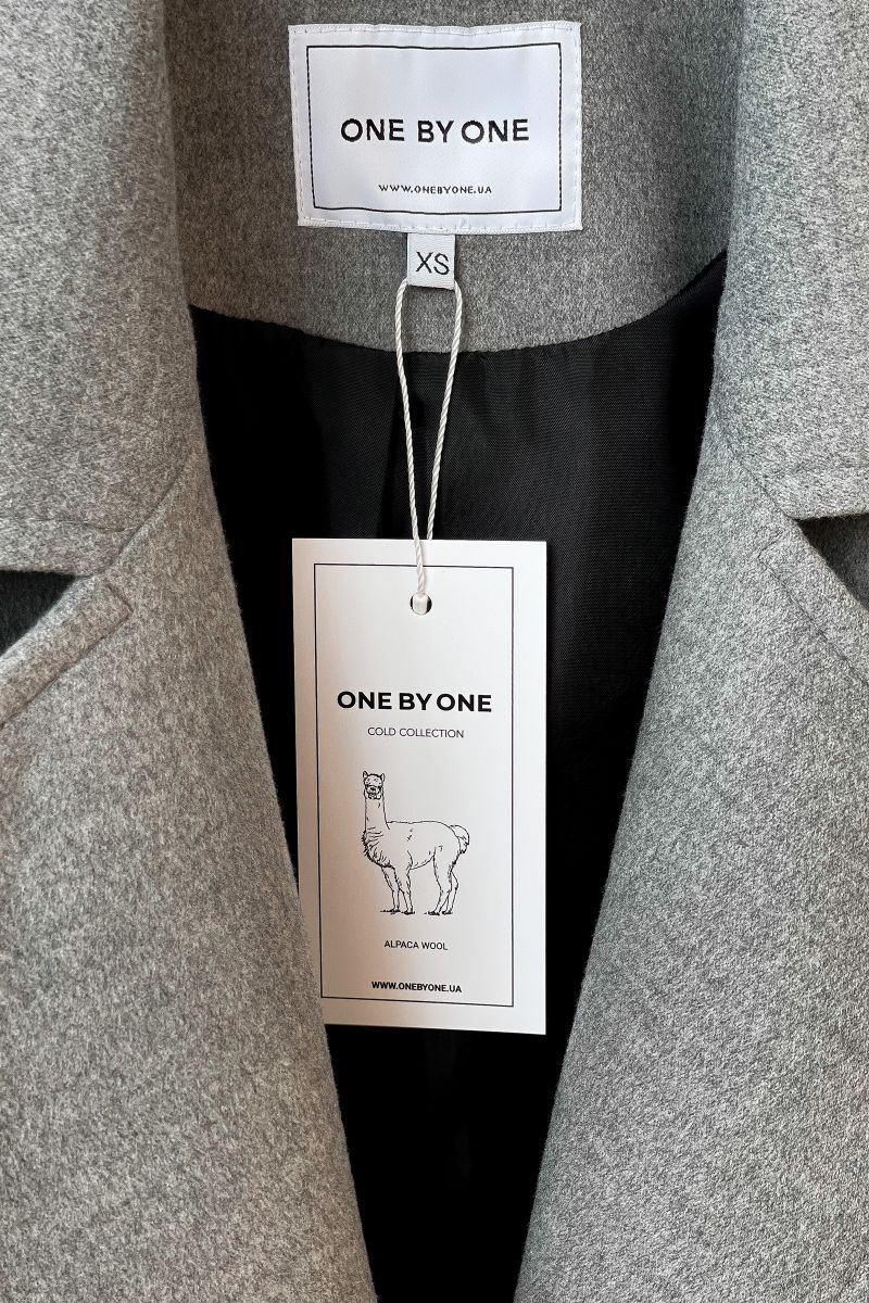Пальто на запах сірого кольору Alpaca Wool 3