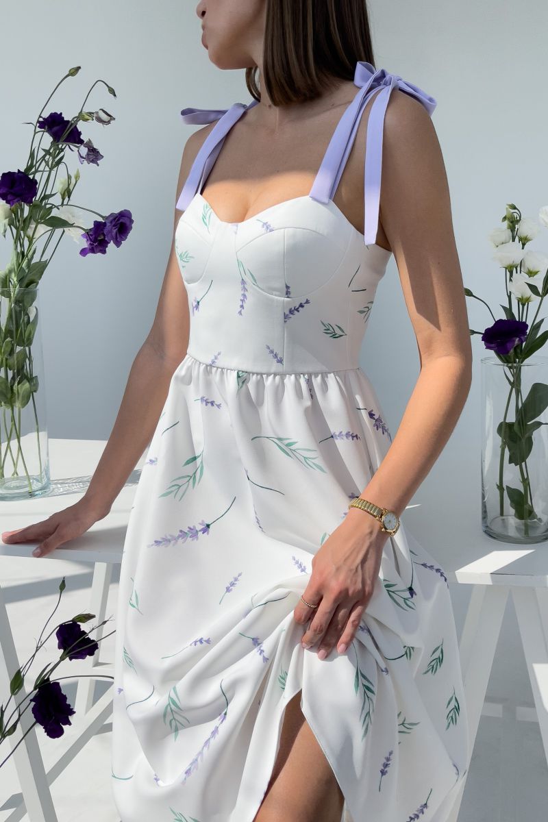 Сарафан міді Lavender білий з костюмної тканини 3