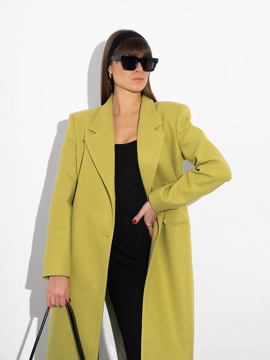 Пальто силуетне оливкового кольору 5