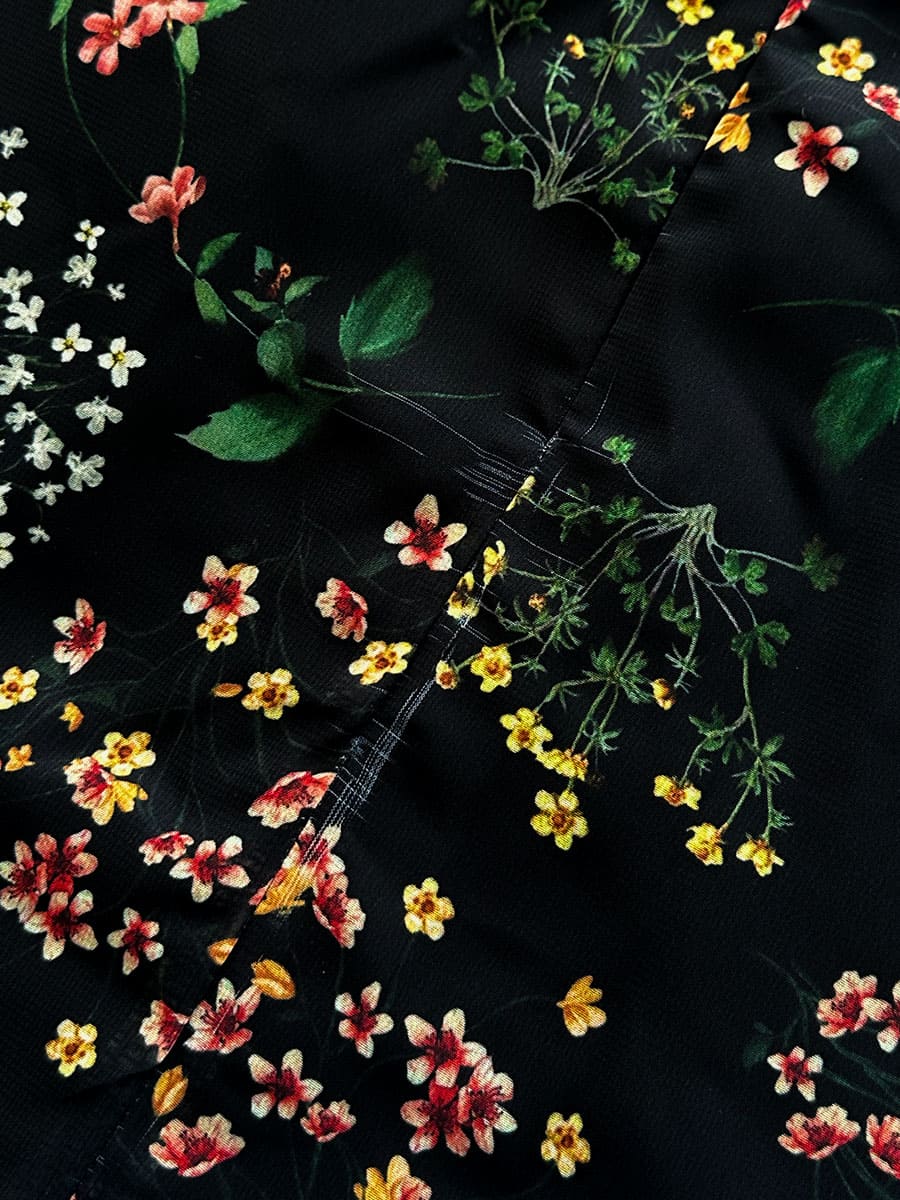 Сукня міні шифонова чорна Spring flowers 4