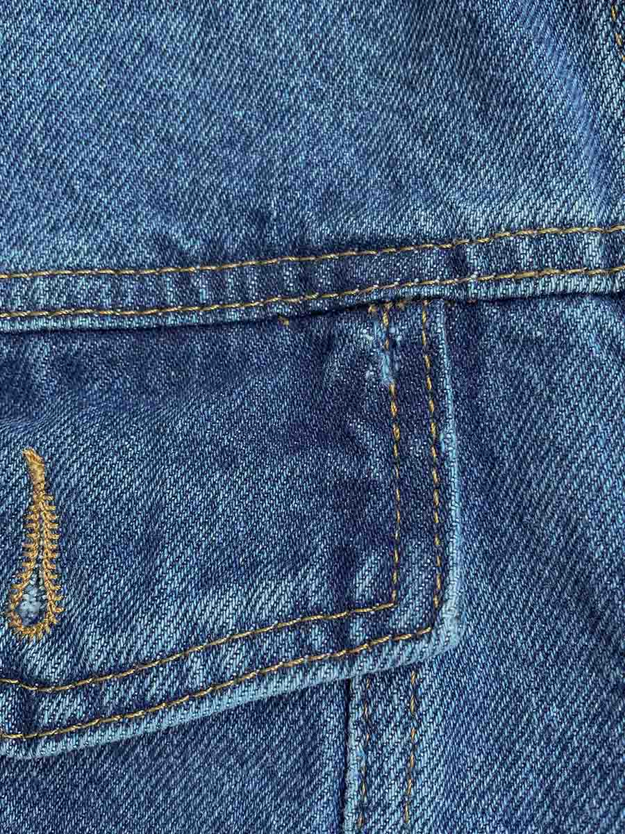 Сорочка джинсова з необробленим низом 4