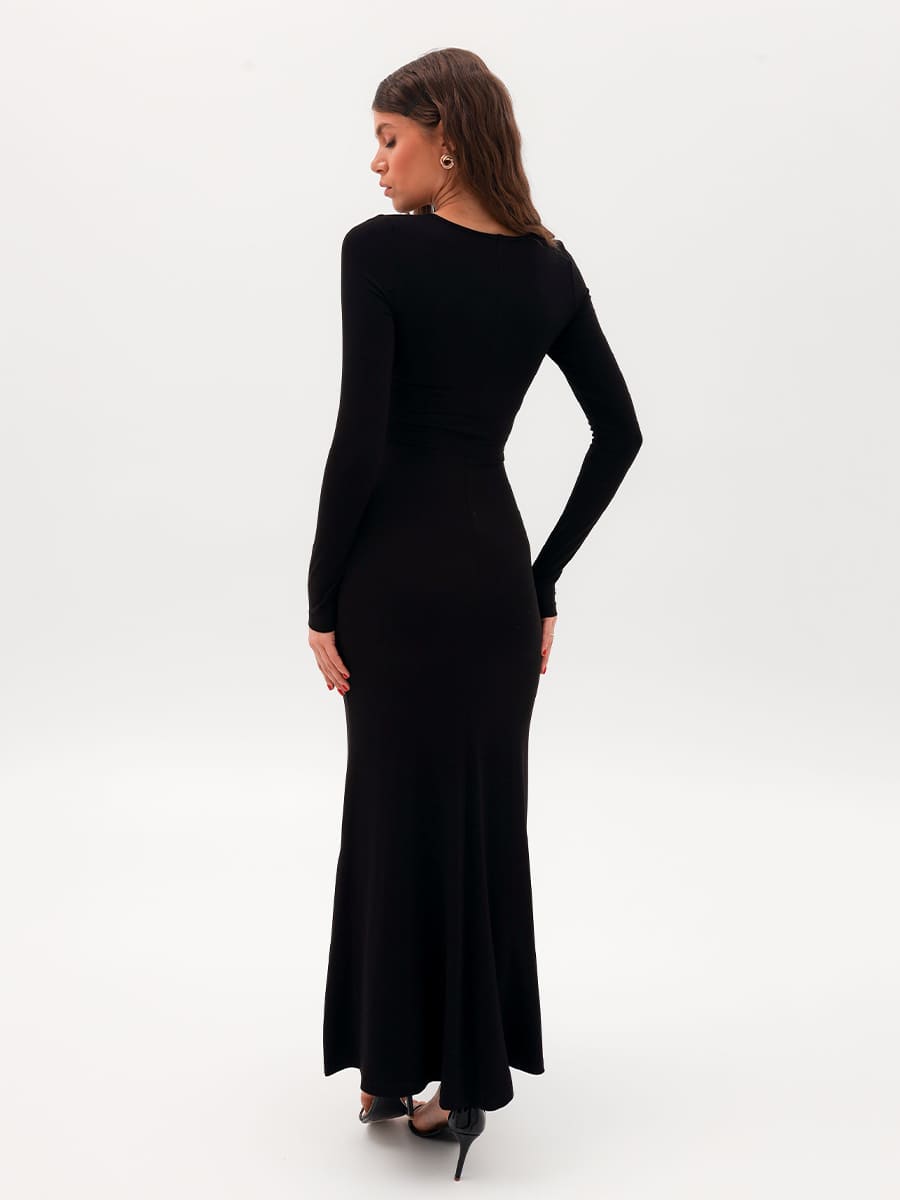 Сукня міді силуетна чорного кольору 7