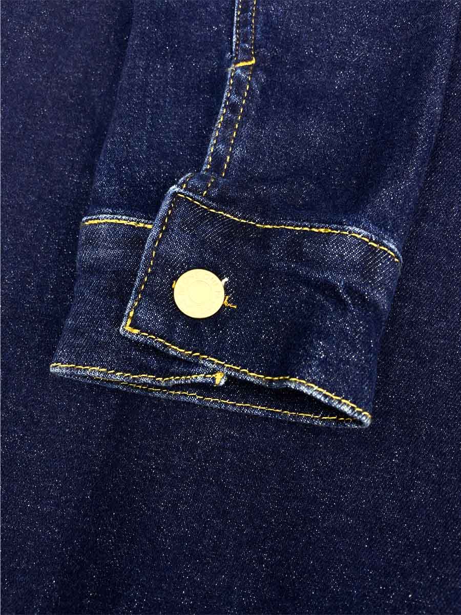 Сорочка джинсова темно-синя силуетного крою 3