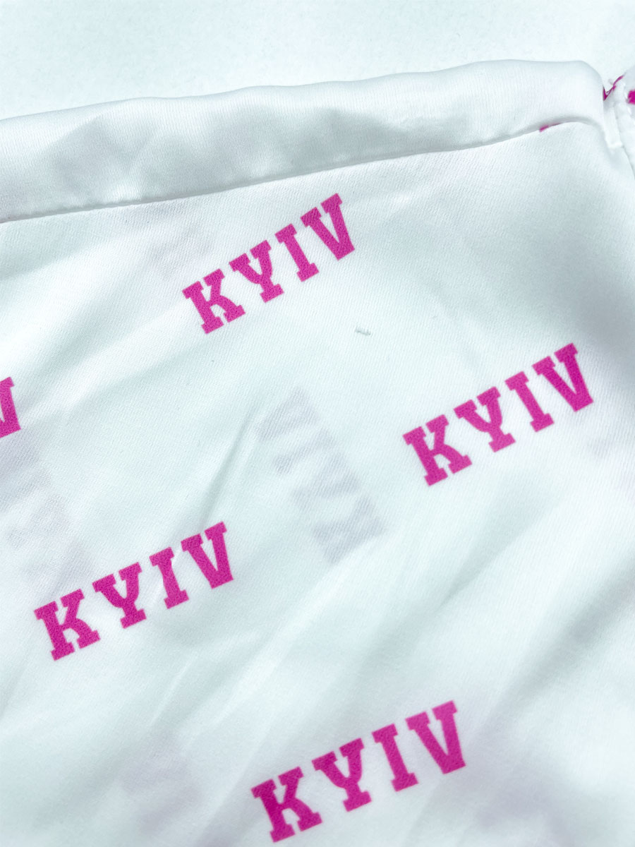 Сорочка біла з рожевим принтом KYIV 3