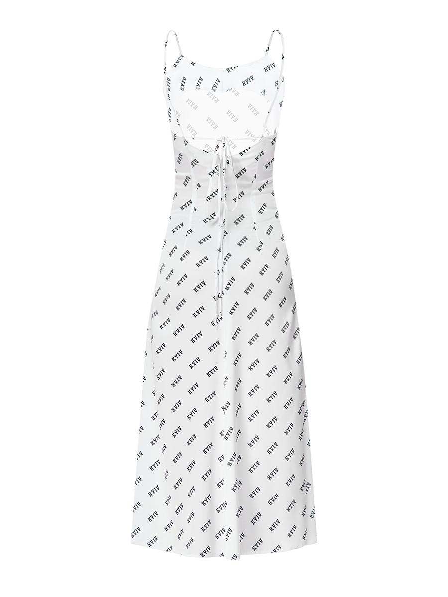 Сукня міді білого кольору з принтом Київ 6