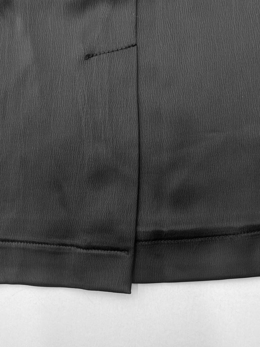 Сукня міні шовкова чорна зі шлейфом та стразовою стрічкою 3