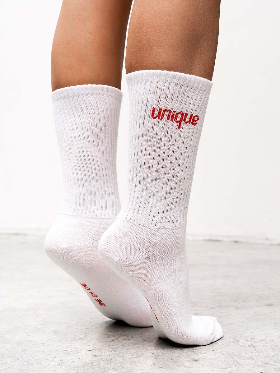Шкарпетки білого кольору з принтом UNIQUE 2