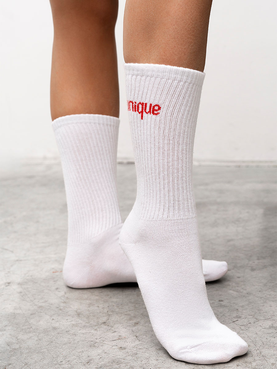Шкарпетки білого кольору з принтом UNIQUE 1