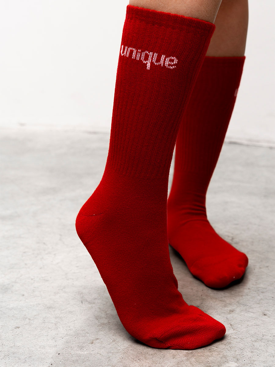 Шкарпетки червоного кольору з принтом UNIQUE 2
