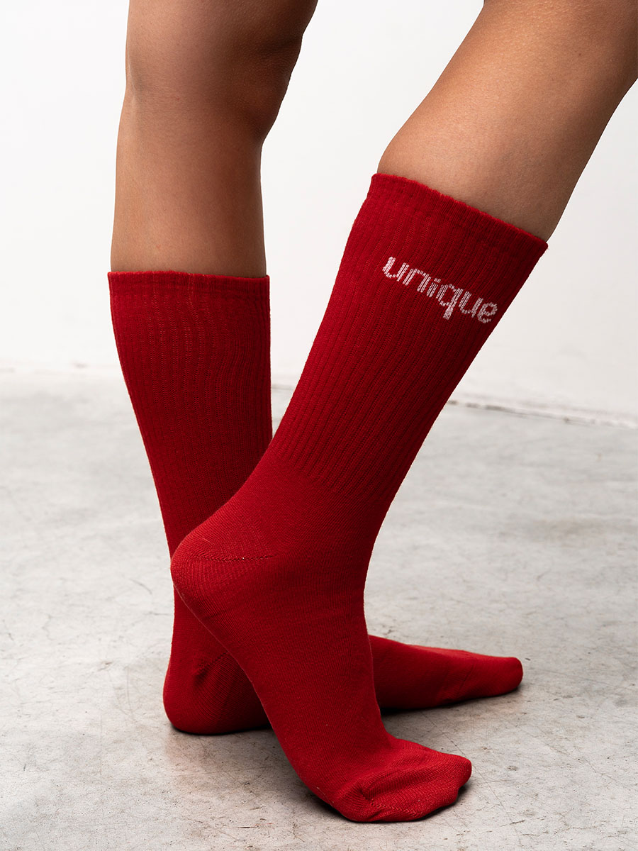 Шкарпетки червоного кольору з принтом UNIQUE 3