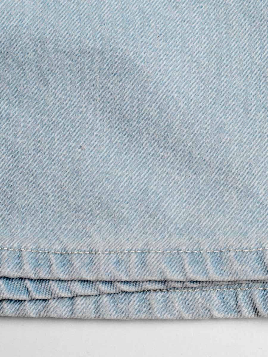 Шорти джинсові блакитного кольору з декоративними відстрочками 3