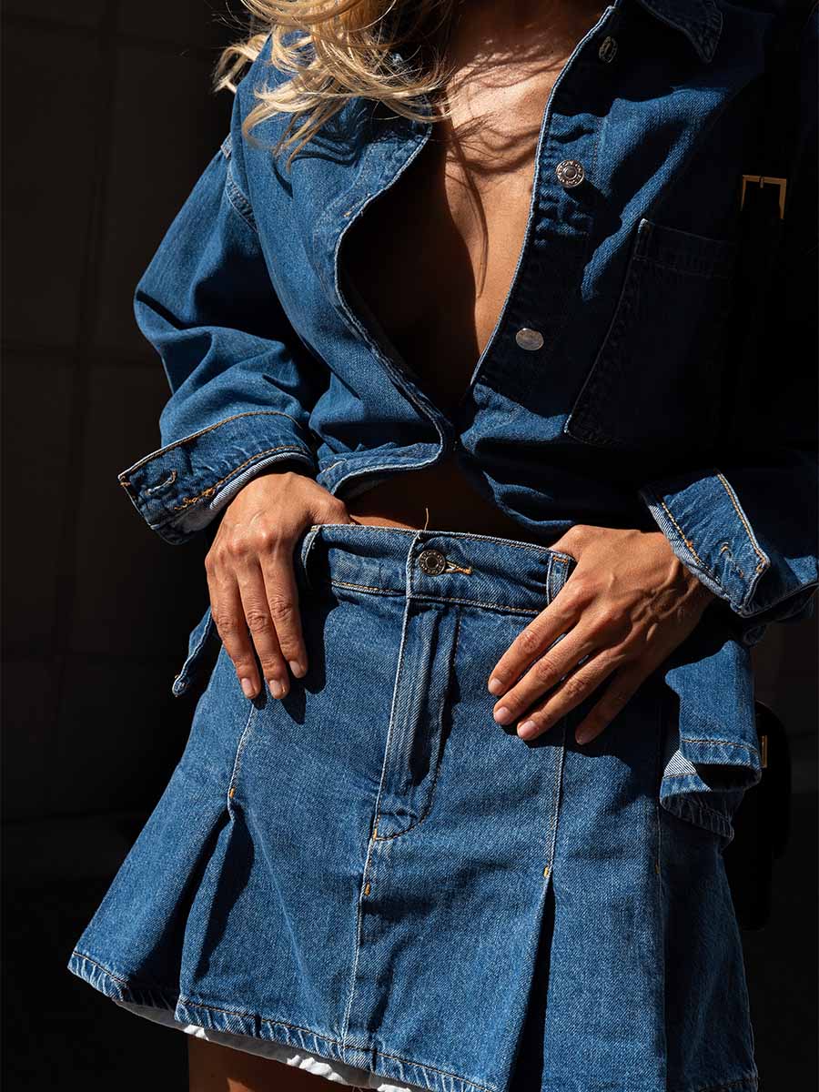Спідниця-шорти міні джинсова синього кольору