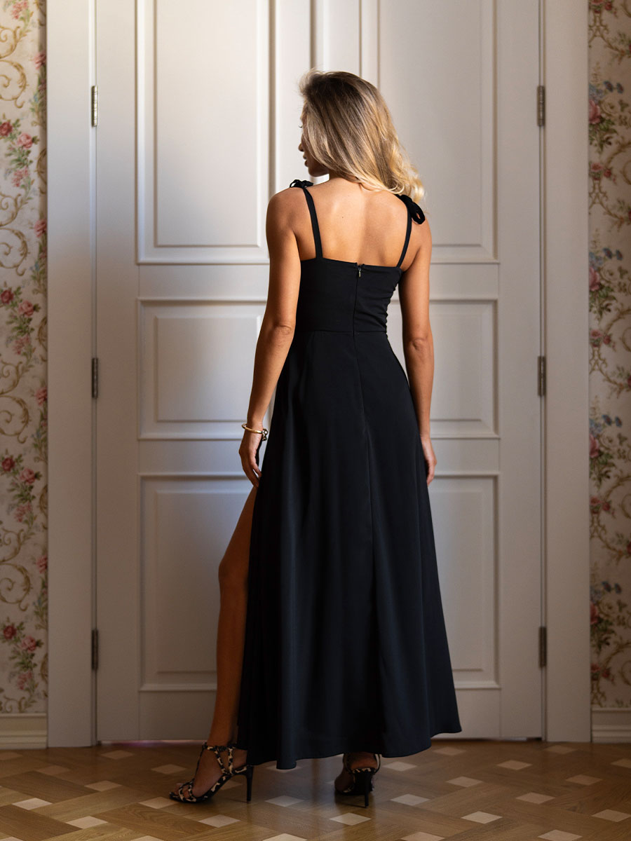 Сукня максі чорного кольору з розрізами 8