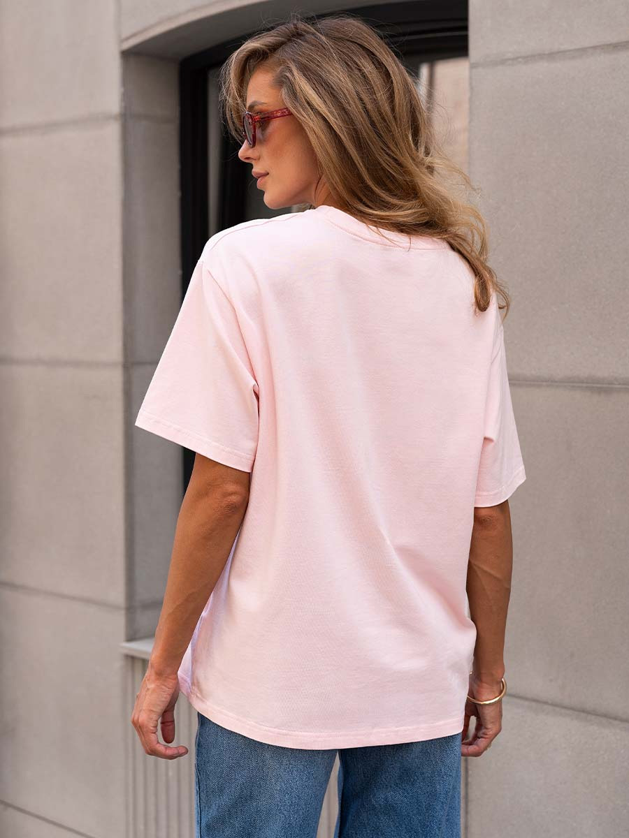 Футболка oversize розовая с принтом L'amour 2 Футболка oversize розовая с принтом L'amour 2