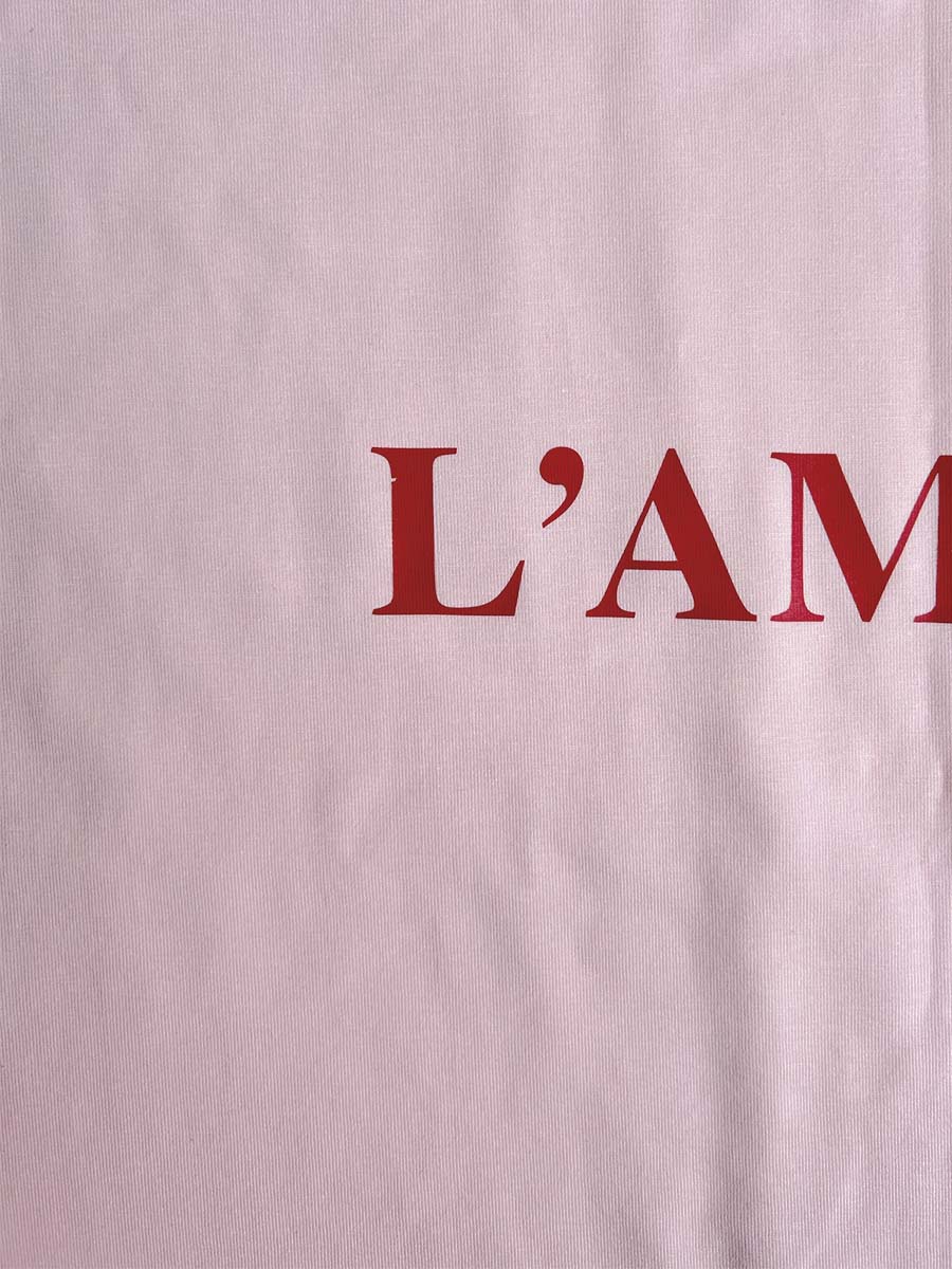 Футболка oversize розовая с принтом L'amour 3 Футболка oversize розовая с принтом L'amour 3