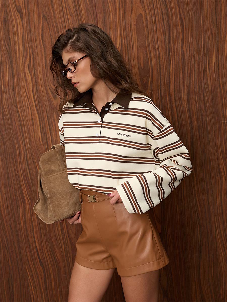 Шорти рудого кольору шкіряні 5