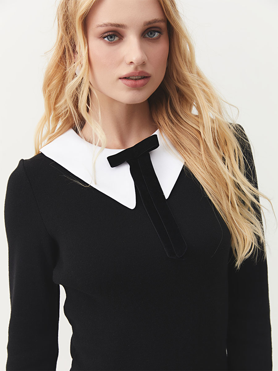 Сукня чорного кольору зі знімним комірцем 1