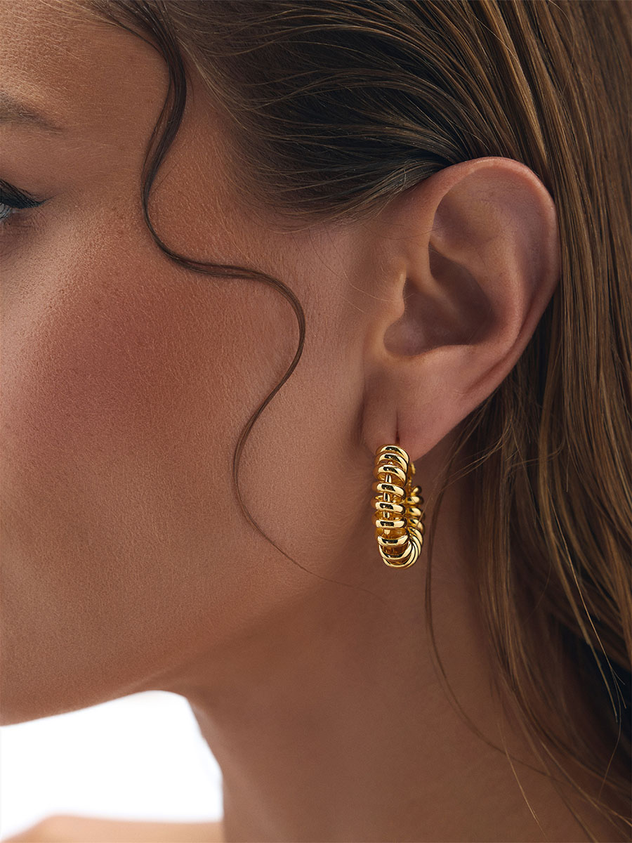 Сережки золотого кольору пружинки 1