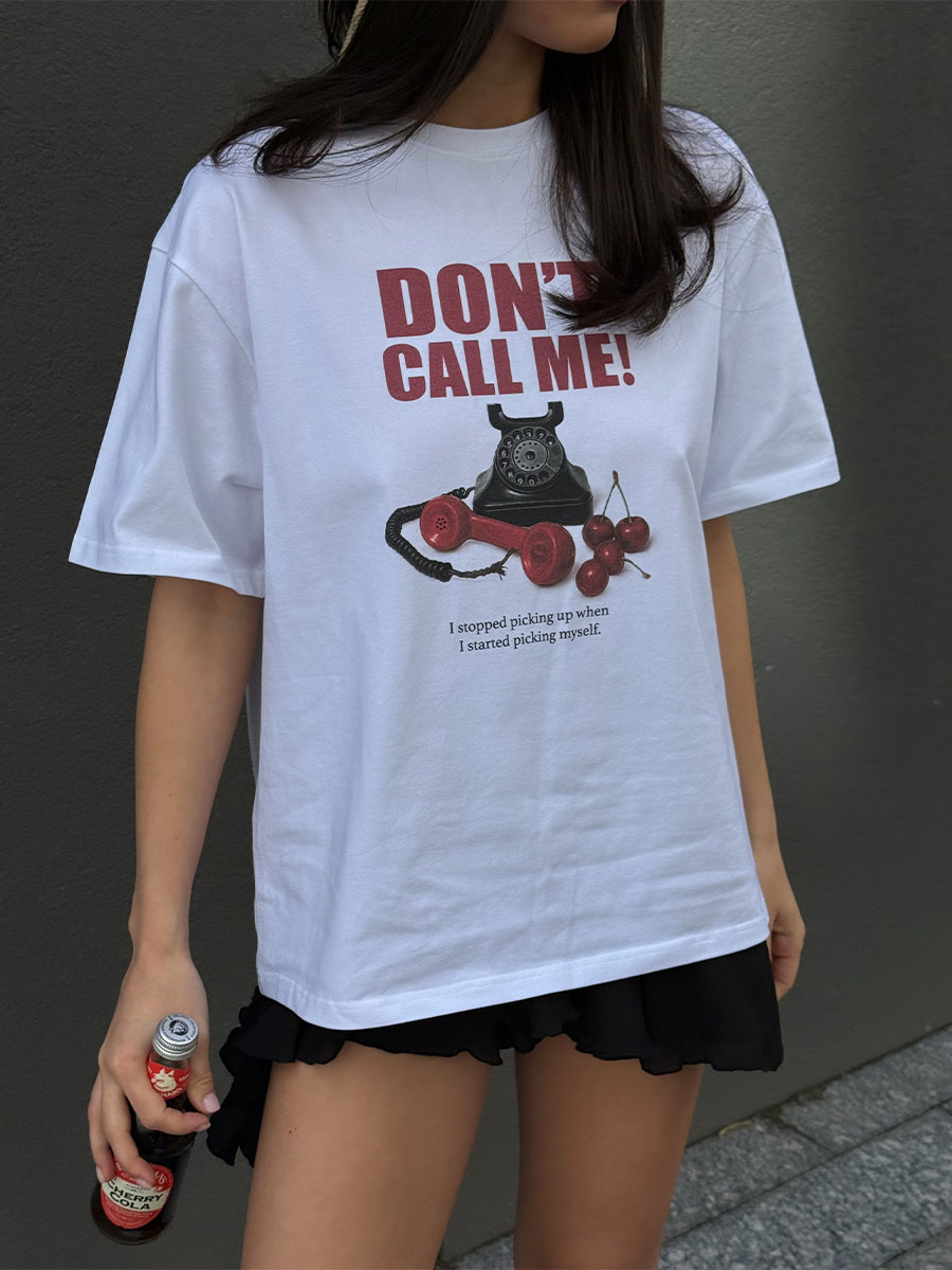 Футболка оверсайз білого кольору з принтом Don`t call me 1 Футболка оверсайз білого кольору з принтом Don`t call me 1