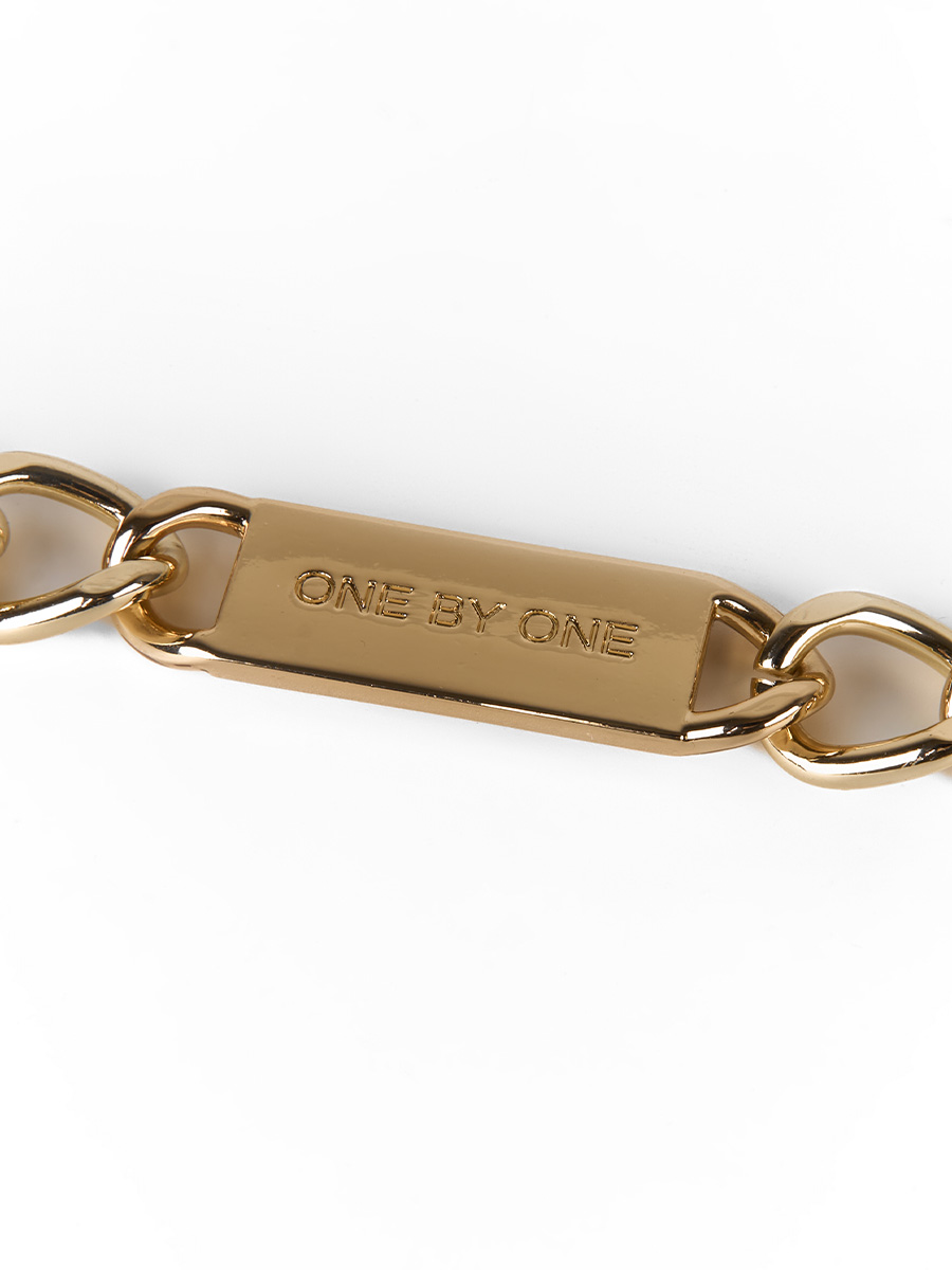 Пояс-ланцюжок золотого кольору з бренд-елементом 1