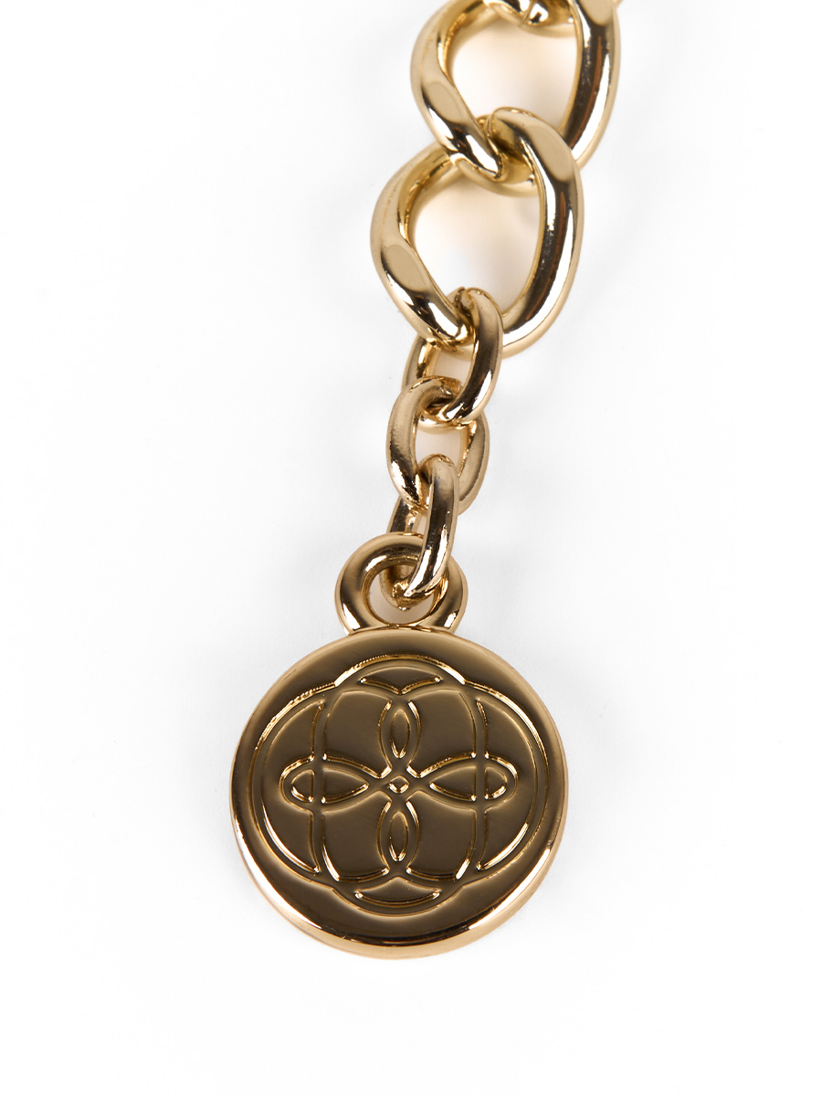 Пояс-ланцюжок золотого кольору з бренд-елементом 1