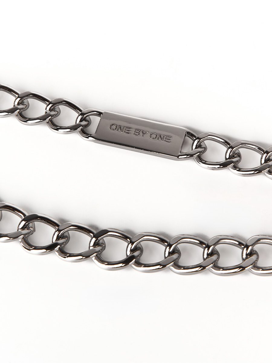 Пояс-ланцюжок срібного кольору з бренд-елементом 1