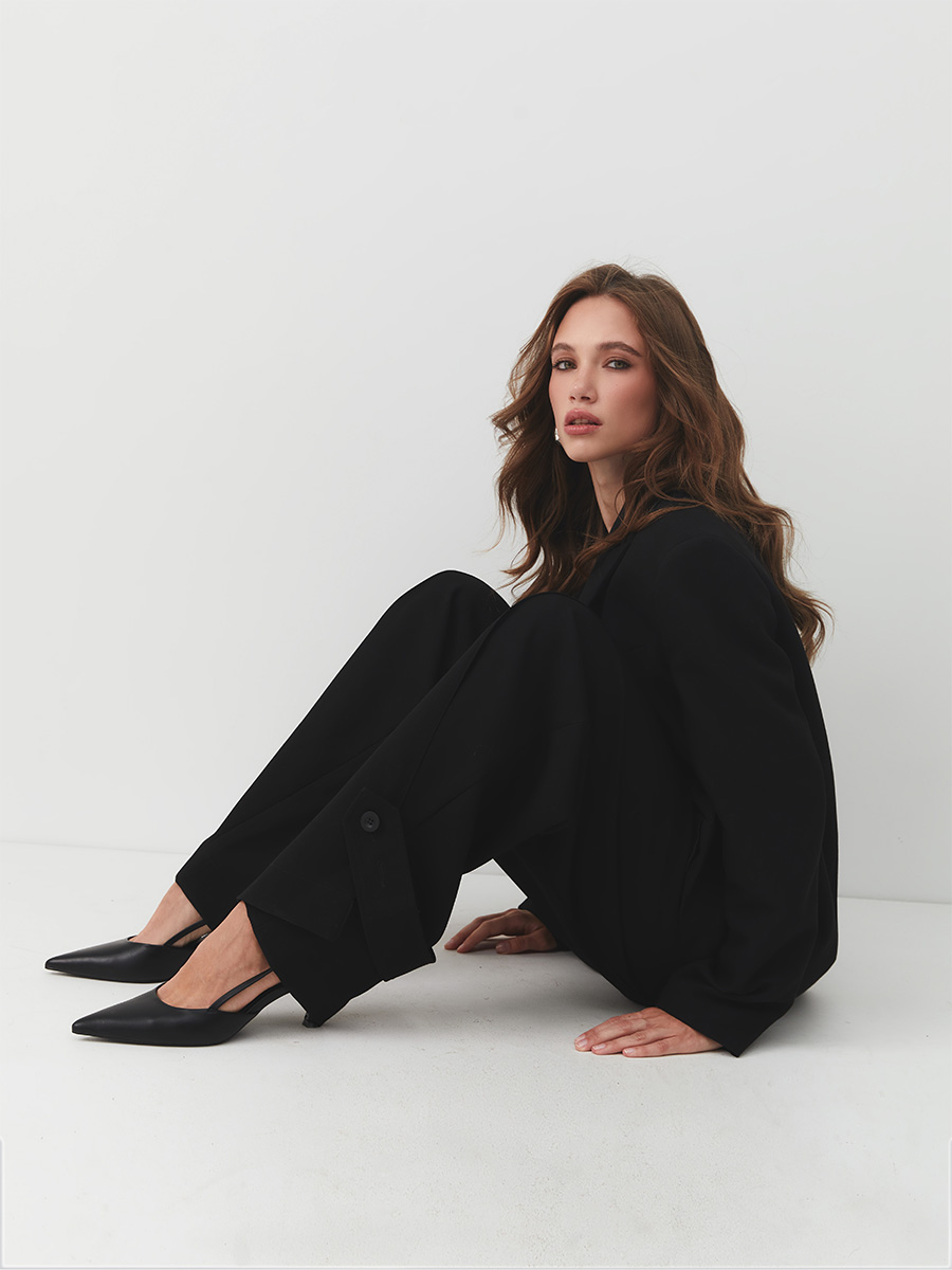 Штани палаццо чорного кольору від костюма 3