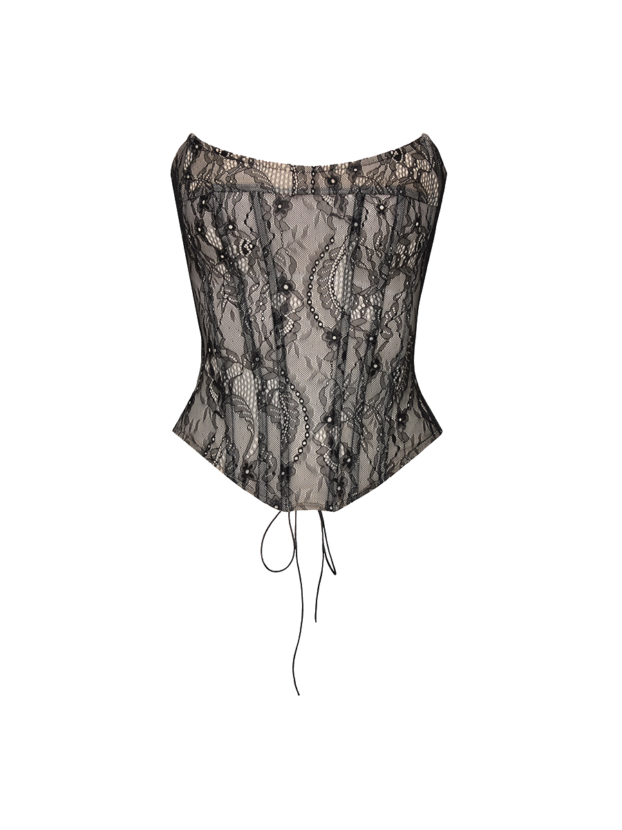 Корсет чорного кольору з гіпюра 7