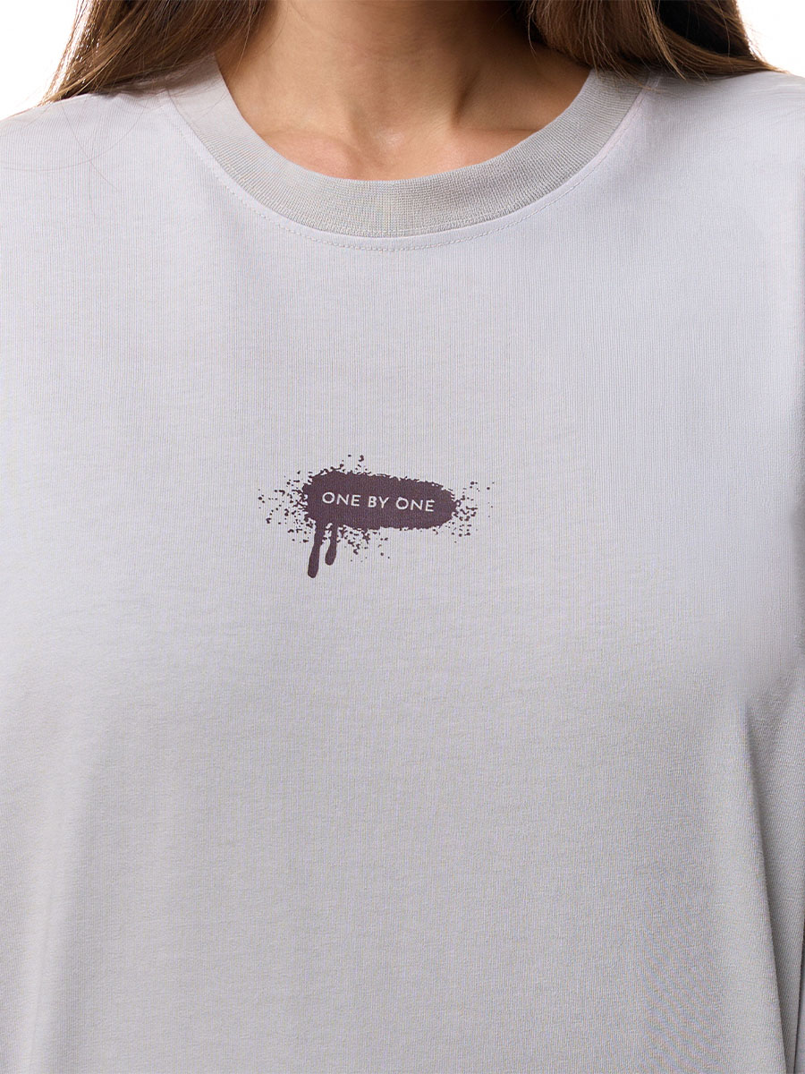 Лонгслів оверсайз світло-сірого кольору ALL WE NEED IS MONEY 1