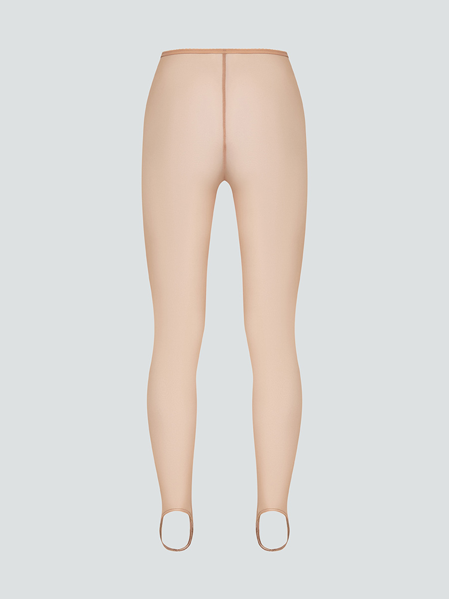 Легінси бежевого кольору з сітки зі штрипками 6