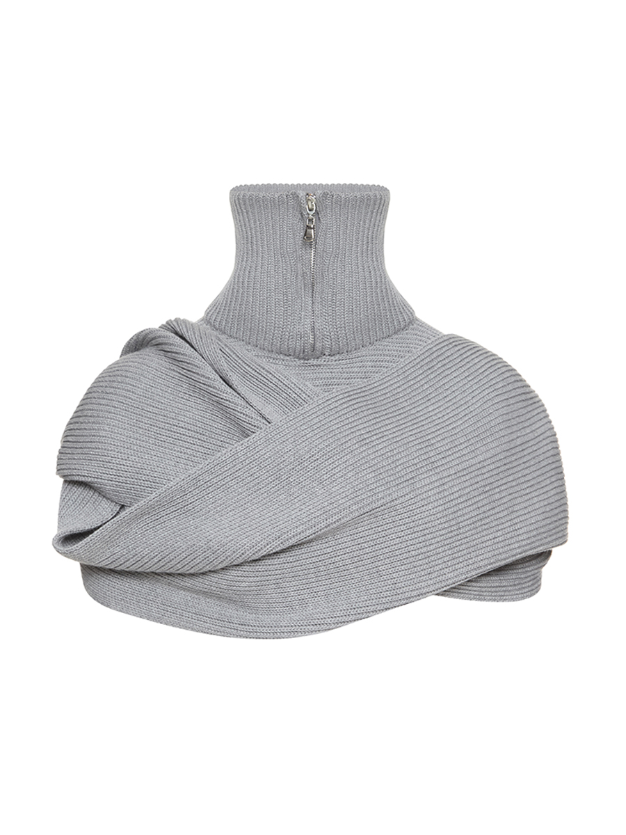 Шарф-хомут сірого кольору 1