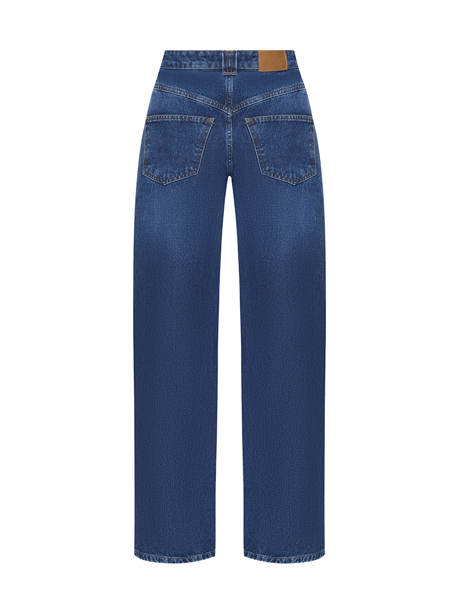 Джинси вільного крою синього кольору з акцентними кишенями 1