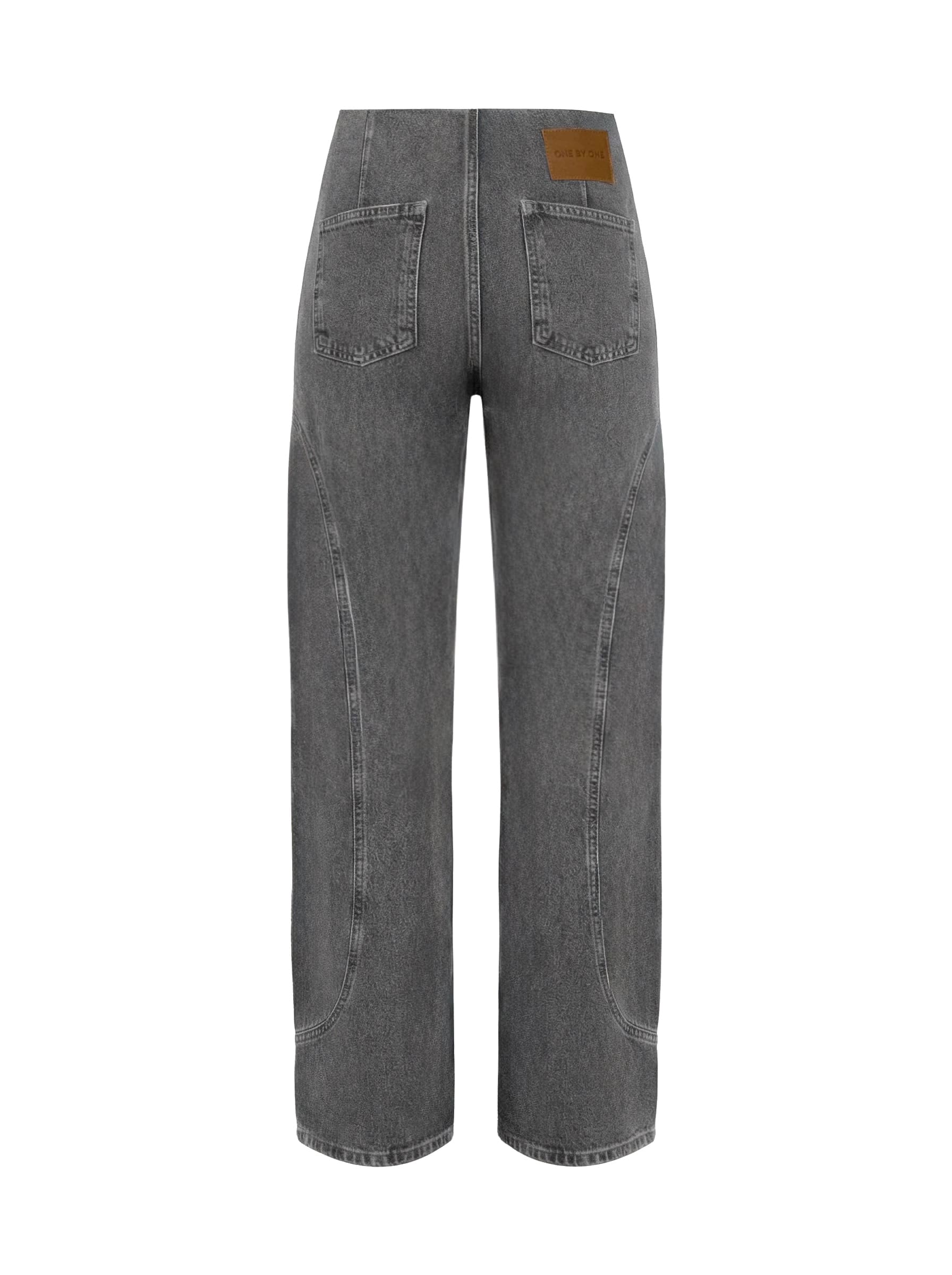 Джинси баггі сірого кольору з декоративними відстрочками 7