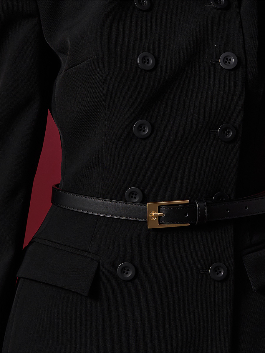 Жакет двобортний без коміра чорного кольору 5